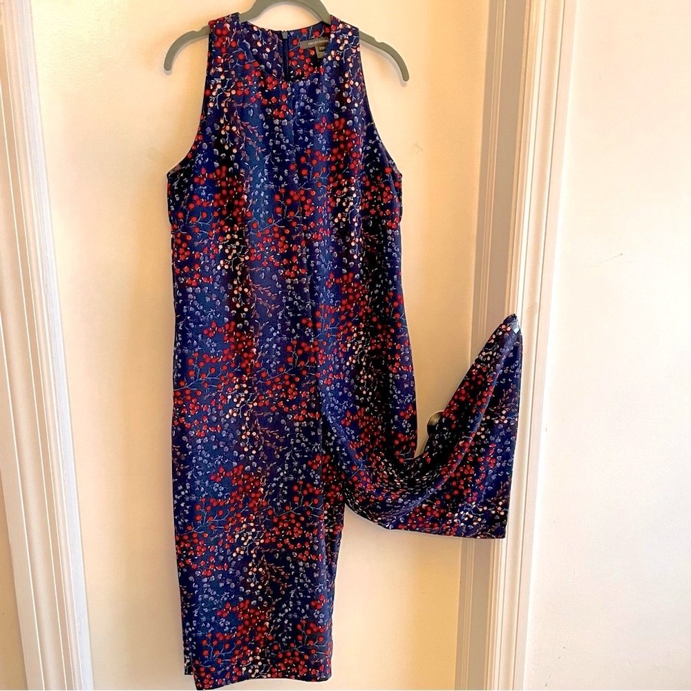 FRENCH CONNECTION Sleeveless Navy Red Print Jumpsuit! Relaxed fit! Wide leg. 4